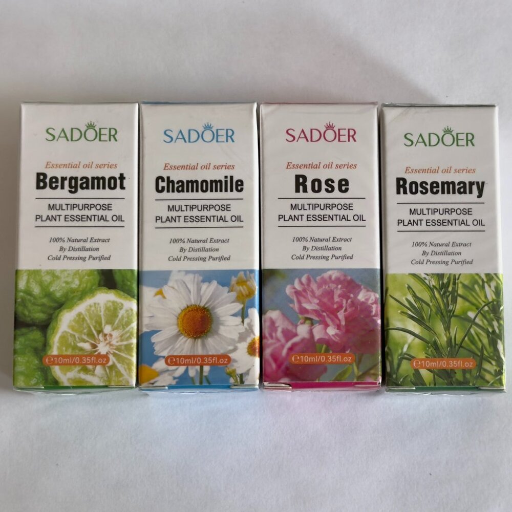 Sadoer Essential Oils,Bergamot,Rose,Chamomile,Rosemary,New,Sealed in box…